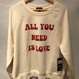 Wildfox Sommers All You Need Is Love Sweatshirt NWT Large